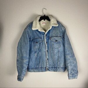 Vintage Levis Denim Sherpa Jacket Size 44